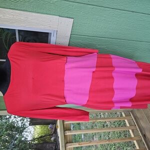 Elegant Red and Pink Women's Dress